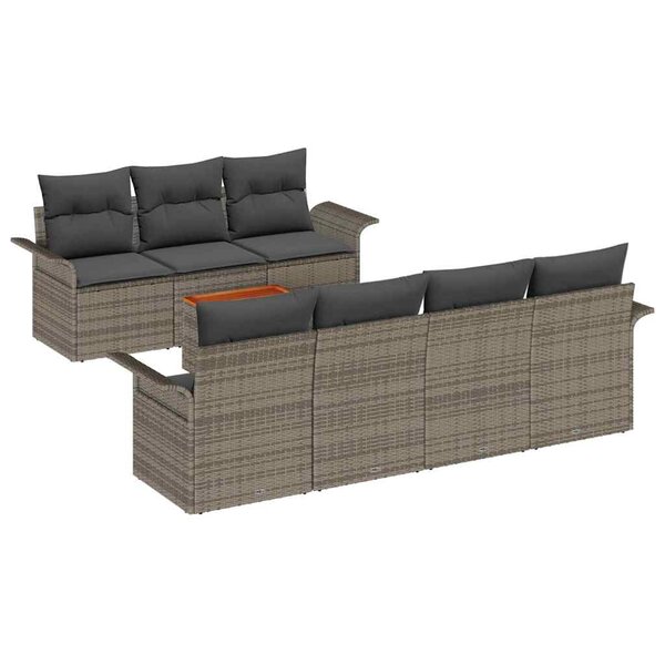 vidaXL Ensemble de canapé de jardin 8 Pièces Gris 55 x 55 x 37 cm