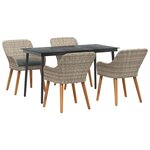 vidaXL Ensemble de salle à manger Gris clair Poly rotin