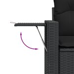 Ensemble de Canapés de Jardin de 10 Pièces avec Coussins Noir en Rattan Poly