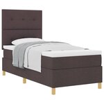 vidaXL Lit à ressorts avec matelas Marron foncé 80 x 200 cm tissu