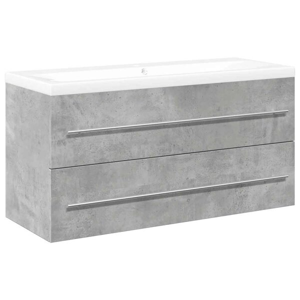 vidaXL Ensemble de meubles de salle de bain 2 Pièces gris béton