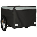 vidaXL Remorque de vélo noir et gris 45 kg fer