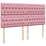 vidaXL Sommier à lattes de lit avec matelas Rose 180x200 cm Velours