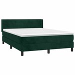 vidaXL Sommier à lattes de lit et matelas Vert foncé 140x190cm Velours