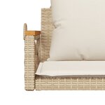 vidaXL Balancelle avec coussins beige 63x62x40 cm résine tressée