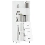 vidaXL Buffet haut Blanc 69 5x34x180 cm Bois d'ingénierie
