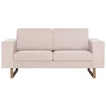 vidaXL Canapé à 2 places Tissu Crème