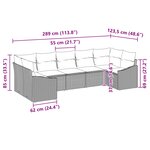 vidaXL Ensemble de canapé de jardin 7 Pièces Gris et bleu marine