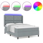 vidaXL Lit à ressorts avec matelas gris clair 140x200 cm en tissu