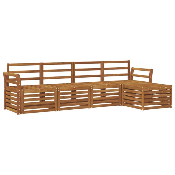 vidaXL Ensemble de canapés d'extérieur 5 Pièces Naturel