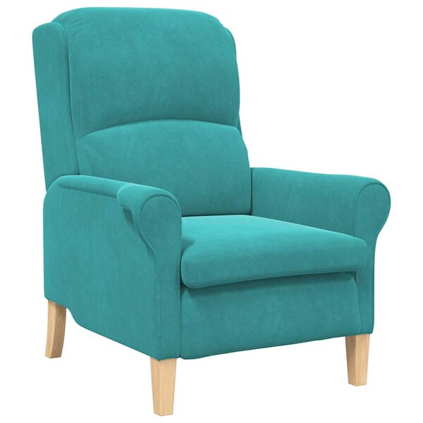 vidaXL fauteuil Turquoise Velours