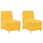 vidaXL Unité de Sofa Modulaire Sans Accoudoirs 2 Pièces Jaune clair