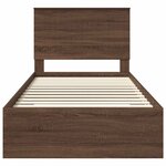 vidaXL Cadre de lit avec tiroir Chêne Marron et Argent 100 x 200 cm