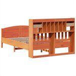 vidaXL Lit bibliothèque sans matelas cire marron 160x200 cm pin massif