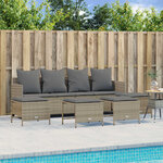 vidaXL Salon de jardin avec coussins 5 Pièces beige résine tressée