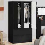 vidaXL Cabinet de salle de bain avec tiroir Noir 79 5 x 49 x 156 cm