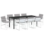 vidaXL Ensemble de salle à manger pour jardin 9 Pièces Blanc
