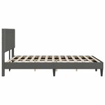 vidaXL Cadre de lit Gris foncé 120 x 190 cm Tissu en velours côtelé