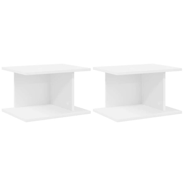 vidaXL Table de chevet 2 Pièces Blanc 40 x 30 x 25 cm Bois d'ingénierie
