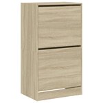 vidaXL Armoire à chaussures 2 tiroirs rabattables chêne sonoma