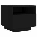 vidaXL Armoires de chevet avec lumières LED 2 Pièces noir 40x39x37 cm