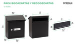 Pack Bouche d'entrée + Boîte aux lettre en acier  V4034  Fente 23 x 3 cm  Noir
