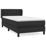 vidaXL Sommier à lattes de lit avec matelas Noir 90x200 cm Similicuir