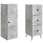 vidaXL Ensemble de Meubles 2 Pièces Gris béton 34 5 x 34 5 x 90 cm