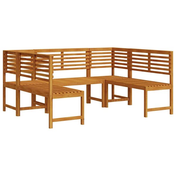 vidaXL Ensemble de banc de jardin 5 Pièces Marron Bois d'acacia massif