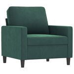 vidaXL Fauteuil avec repose-pied Vert foncé 60 cm Velours