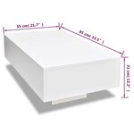 Vidaxl table basse haute brillance blanche
