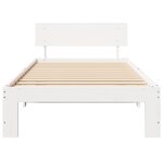 vidaXL Cadre de lit avec tête de lit blanche 75x190 cm en bois de pin massif