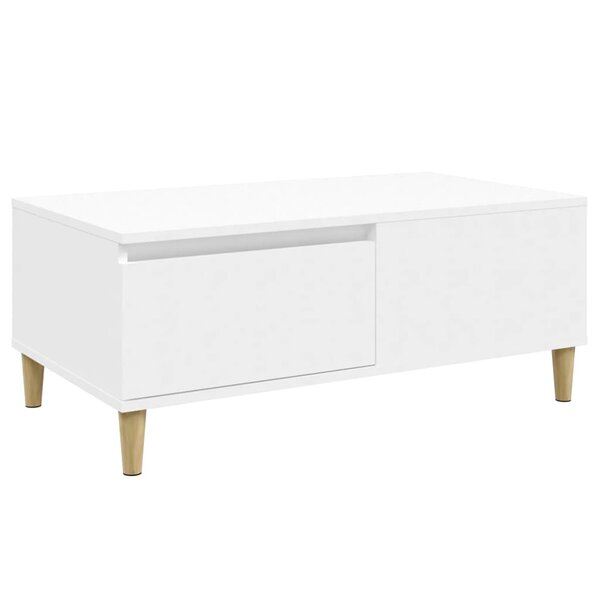 vidaXL Table basse Blanc 90x50x36 5 cm Bois d'ingénierie
