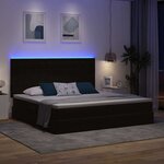 vidaXL Lit avec rangement et LED Noir 200 x 200 cm Velours