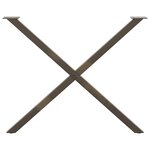 vidaXL Pieds de table à manger en forme de X  2 pièces  acier naturel  90 x (72-73) cm