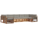 vidaXL Ensemble de canapés d'extérieur 7 pc Gris Naturel et Clair