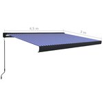 vidaXL Store à cassette manuel 450x300 cm Bleu et blanc