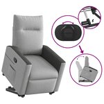 vidaXL Fauteuil inclinable gris nuage tissu