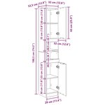 vidaXL Armoire de salle de bain blanc 32x34x188 5 cm bois d'ingénierie