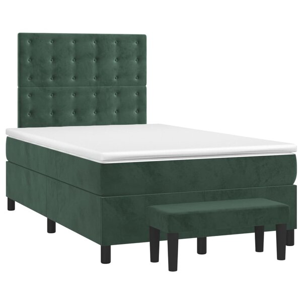 vidaXL Sommier à lattes de lit avec matelas vert foncé 120x190 cm