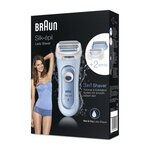 Braun silk-épil lady shaver rasoir électrique - femme - 3 en 1 - sans fil - technologie wet & dry - bleu