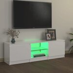 vidaXL Meuble TV avec lumières LED blanc brillant 120x30x35 5 cm