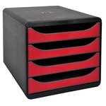 Module De Classement Big Box 4 Tiroirs Iderama - Rouge Carmin - Exacompta