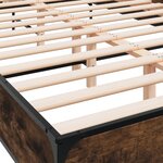 vidaXL Cadre de lit chêne fumé 160x200 cm bois d'ingénierie et métal