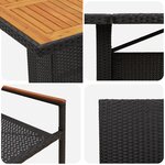 Ensemble de salle à manger de jardin 11 pièces vidaXL en poly rotin noir