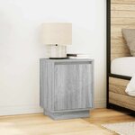 VidaXL Tables de chevet avec lumières LED 2 Pièces sonoma gris 38x34x50cm