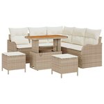 vidaXL Ensemble de canapé de jardin 8 Pièces Beige polyrotin