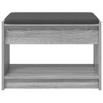 vidaXL Banc d'entrée avec coussin Gris Sonoma 63 x 38 x 45 cm