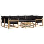 vidaXL Ensemble de canapés d'extérieur 7 pc Blanc et noir