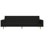 vidaXL Canapé-lit à 2 places noir tissu